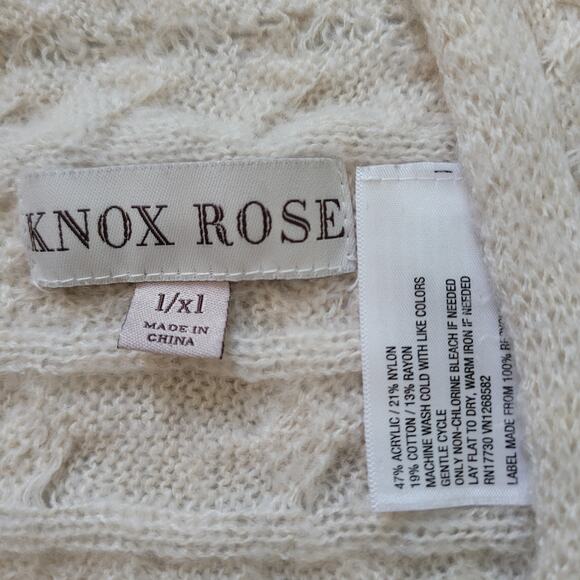 Knox Rose Size 1X Open Front Sleeveless Knit Fringe Hem Cardigan Vest - Picture 6 of 6